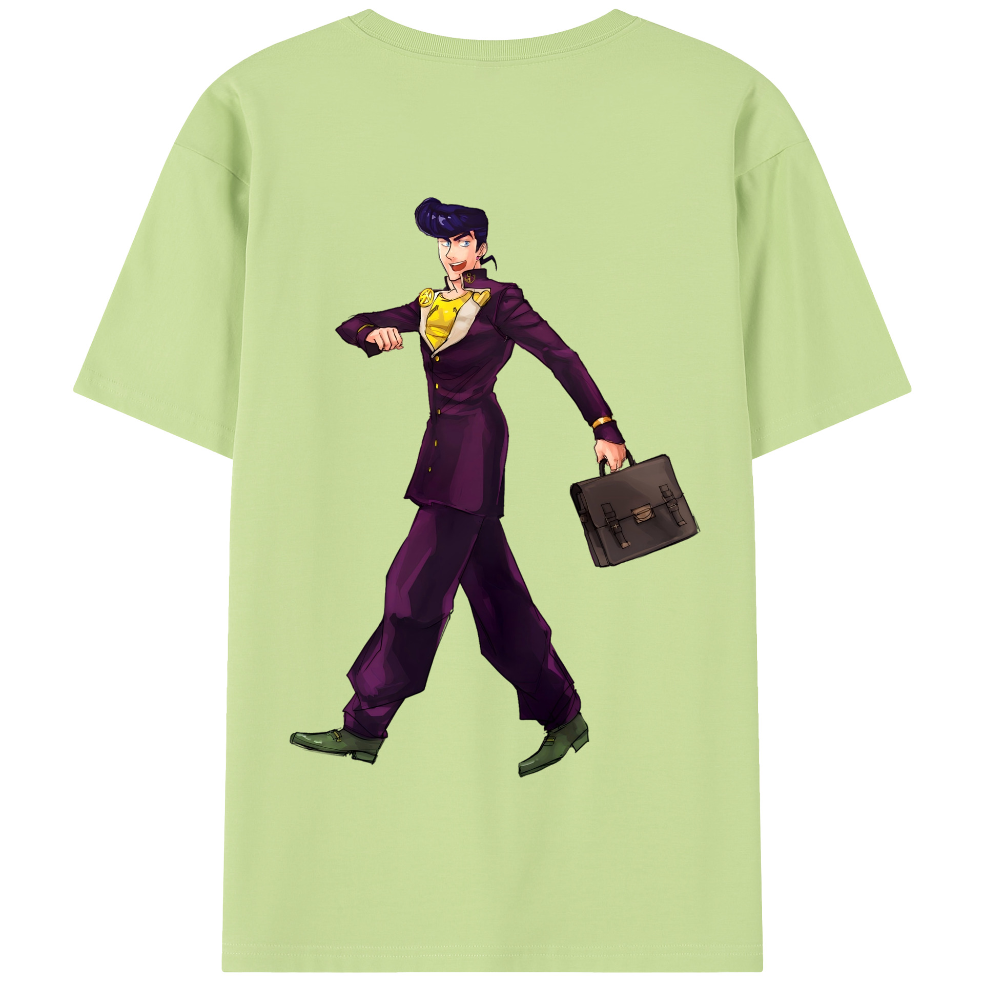 （画像用） ジョジョの奇妙な冒険 ひがしかた じょうすけ JoJo's Bizarre Adventure Higashikata Josuke 綿100％半袖Tシャツ（背面プリント）